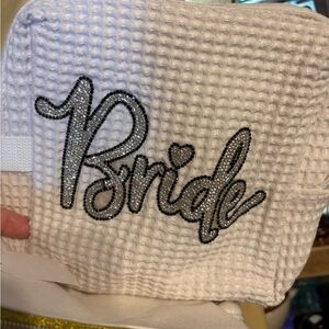 White Bride Waffle Makeup Bag